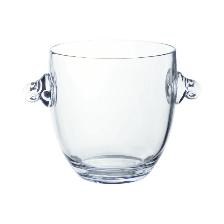 Clear acrylic champagne bucket — Baci Milano Crystal Touch collection, shatterproof for outdoor entertaining