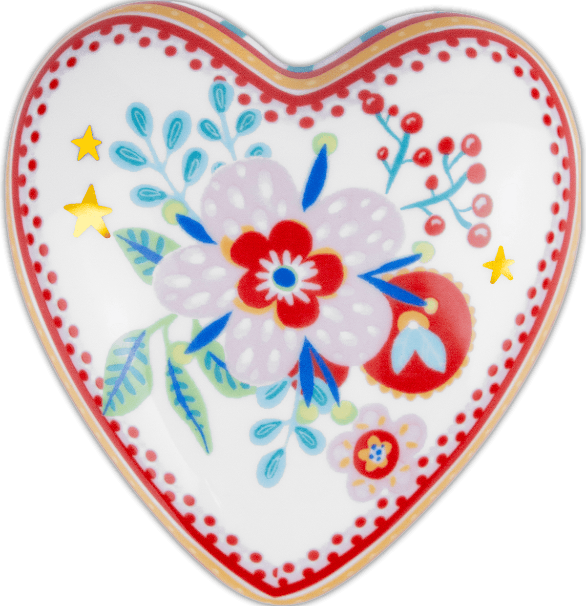 Italian heart-shaped centerpiece bowl, Mamma Mia Flower motif — Baci Milano