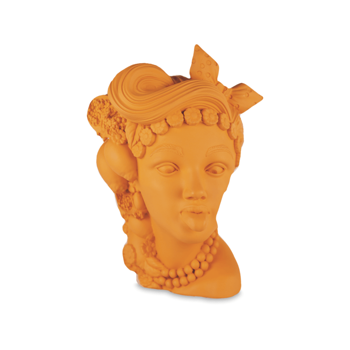 Yellow L'Irriverente head statue from Sagrada Familia — Baci Milano