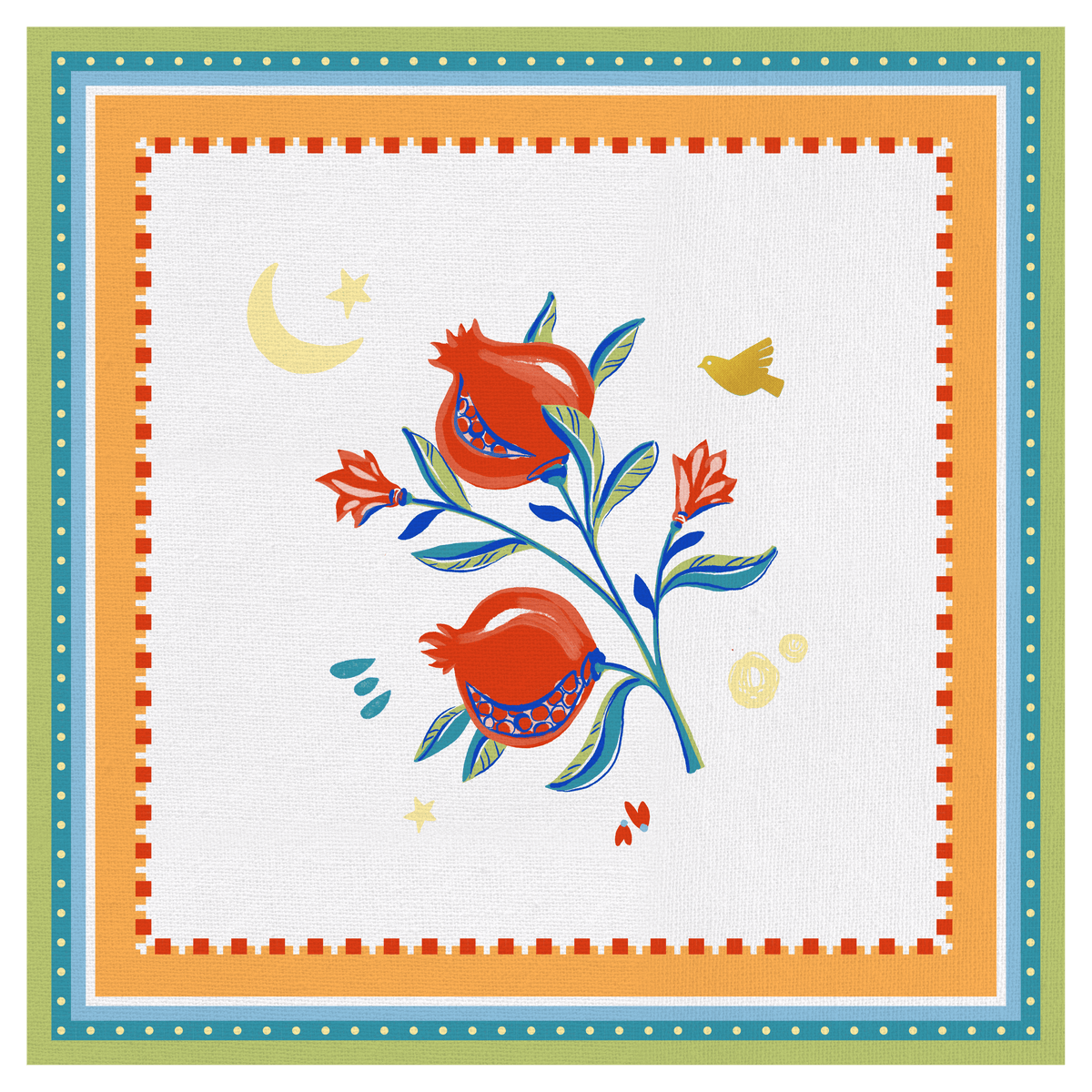 Square Stain Resistant Placemat - Pomegranate - Mamma Mia