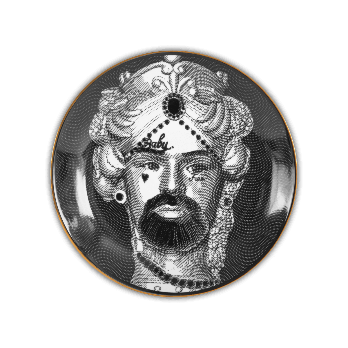 Italian decorative plate from Sagrada Familia, Il Trasgressive motif — Baci Milano