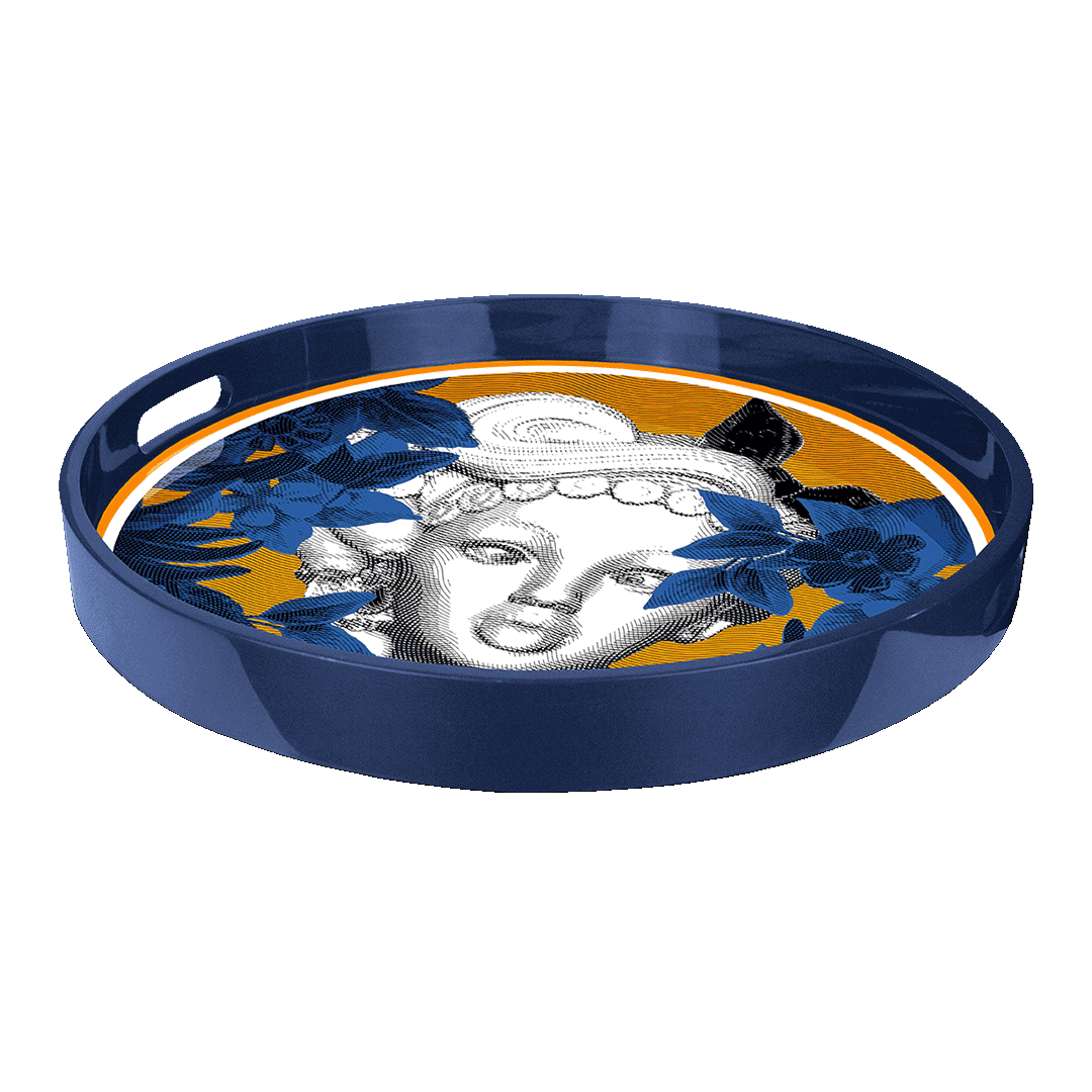 L'Irriverente decorative round tray from Sagrada Familia collection — Baci Milano
