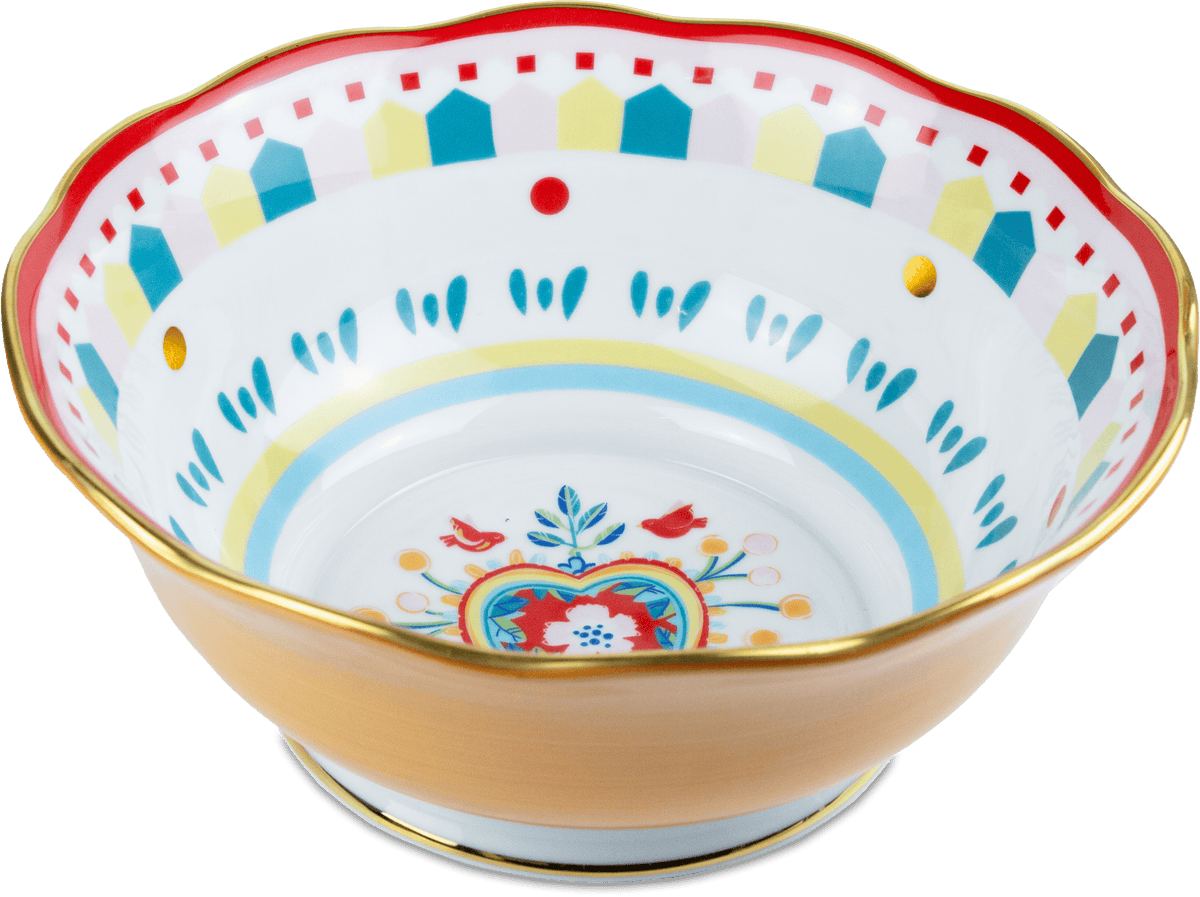 Italian porcelain heart-shaped salad bowl — Baci Milano Mamma Mia