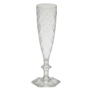 Set of 6 Clear Champagne Flutes - Cheers