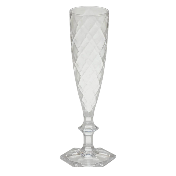 Set of 6 Clear Champagne Flutes - Cheers