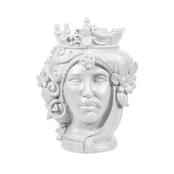 Head Statue Couple - White 38 cm - Teste Matte
