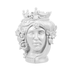 Head Statue Couple - White 38 cm - Teste Matte