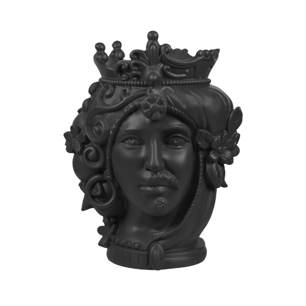 Head Statue Couple - Black 38 cm - Teste Matte
