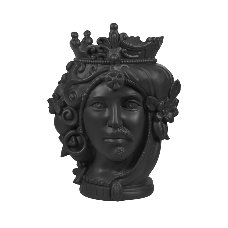 Head Statue Couple - Black 38 cm - Teste Matte