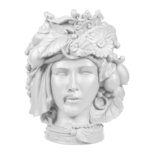 Head Statue Couple - White 32 cm - Teste Matte