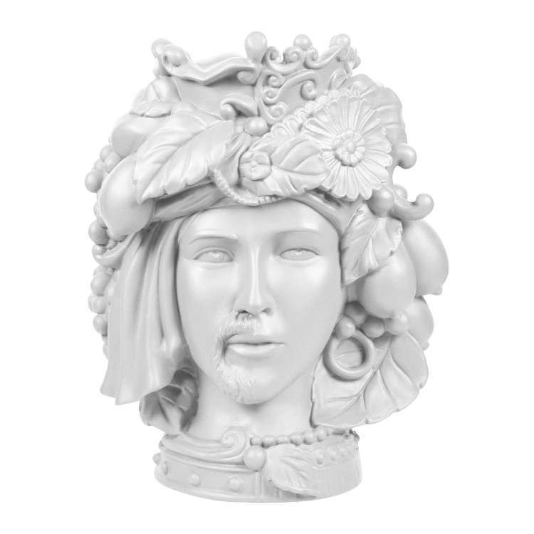 Head Statue Couple - White 32 cm - Teste Matte