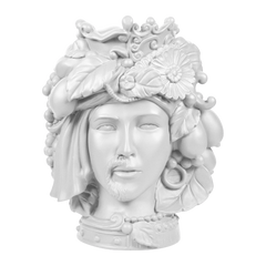 Head Statue Couple - White 32 cm - Teste Matte