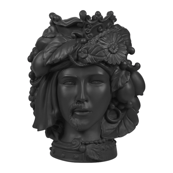 Head Statue Couple - Black 32 cm - Teste Matte