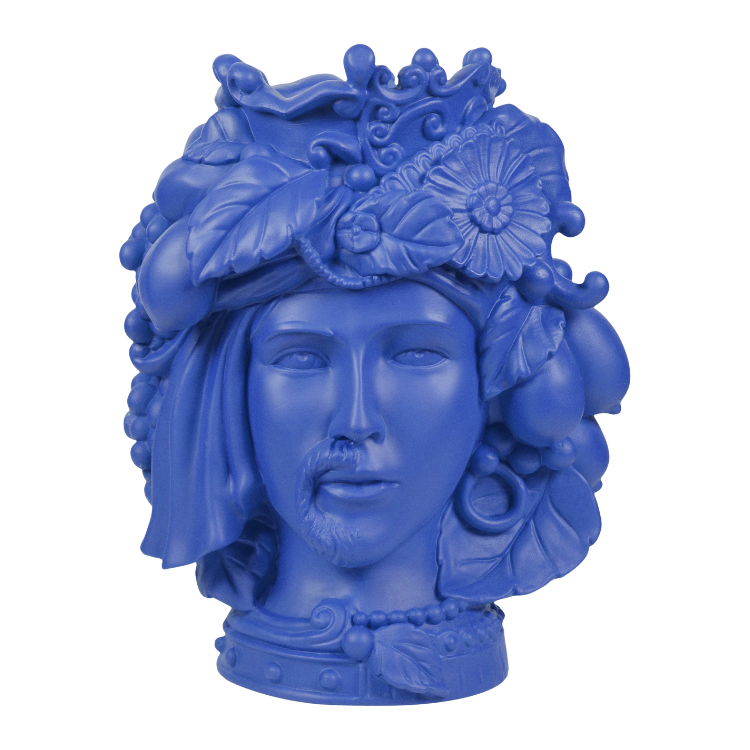 Head Statue Couple - Blue 32 cm - Teste Matte