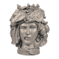 Head Statue Couple - Taupe 32 cm - Teste Matte
