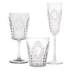 18-Piece Outdoor Acrylics Glassware - Baroque & Rock