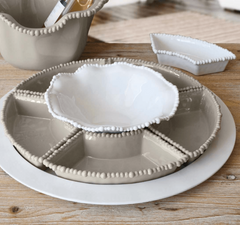 Set of 5 Taupe Appetizer Plates - Joke - Baci Milano