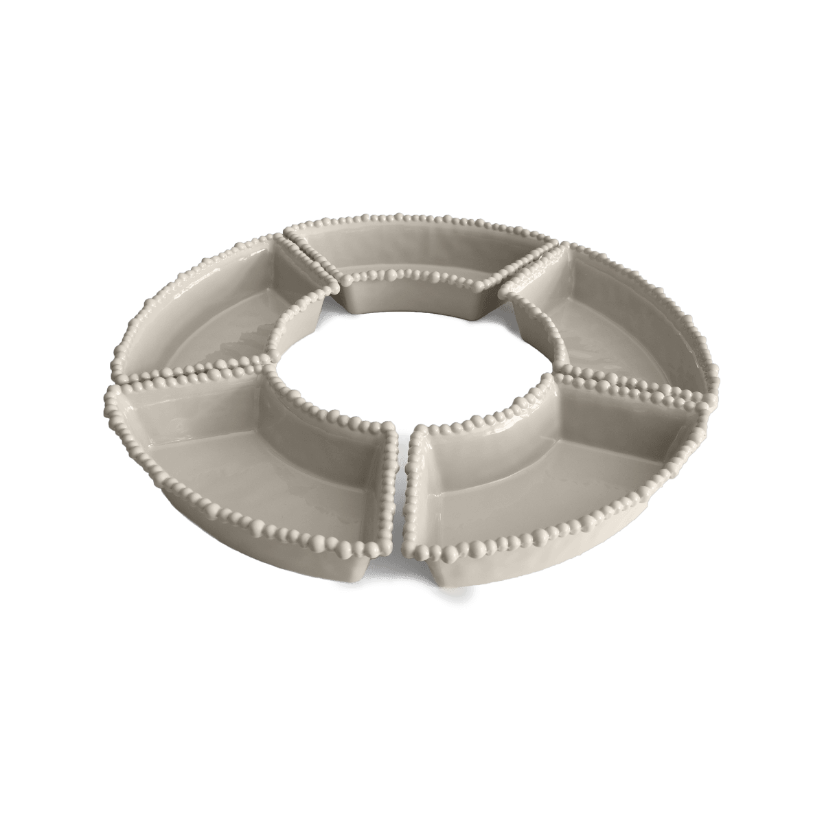 Set of 5 Taupe Appetizer Plates - Joke - Baci Milano