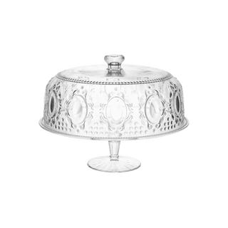 Clear Cake Stand with Cover - Baroque & Rock