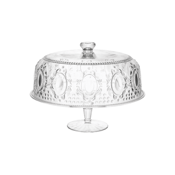 Clear Cake Stand with Cover - Baroque & Rock