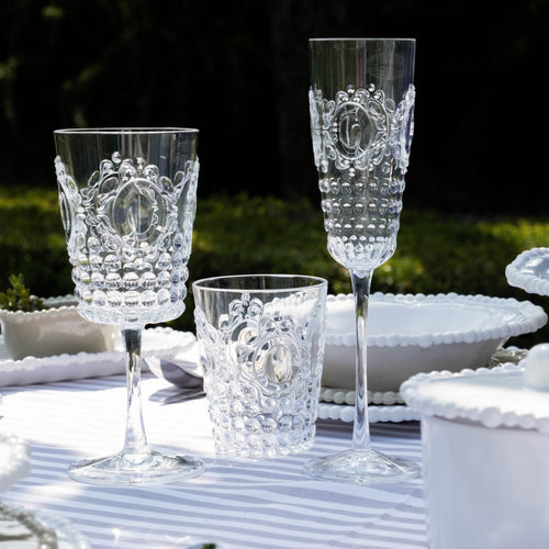 Set of 6 Clear Acrylic Wine Glasses - Baroque & Rock - Baci Milano
