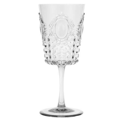 Set of 6 clear acrylic wine glasses - shatterproof crystal-look - Baroque & Rock by Baci Milano