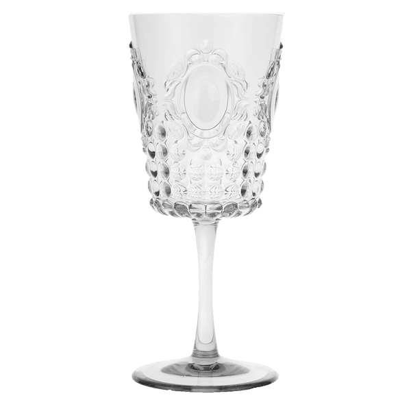 Set of 6 Clear Acrylic Wine Glasses - Baroque & Rock
