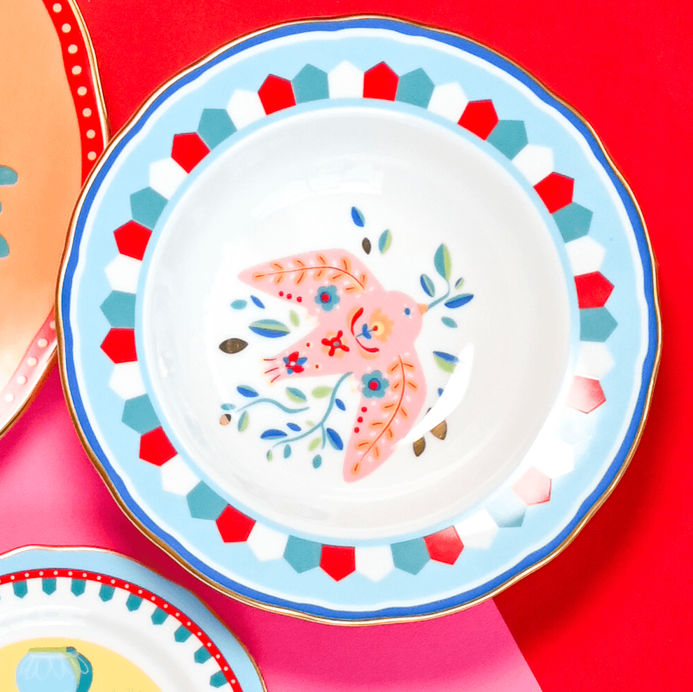Porcelain Soup Bowl - Bird - Mamma Mia - Baci Milano
