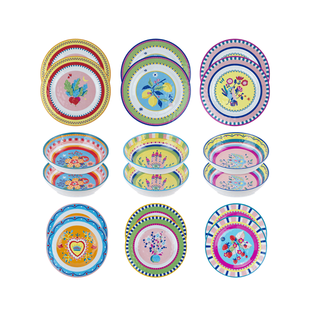 18-Piece Set | Mamma Mia Melamine
