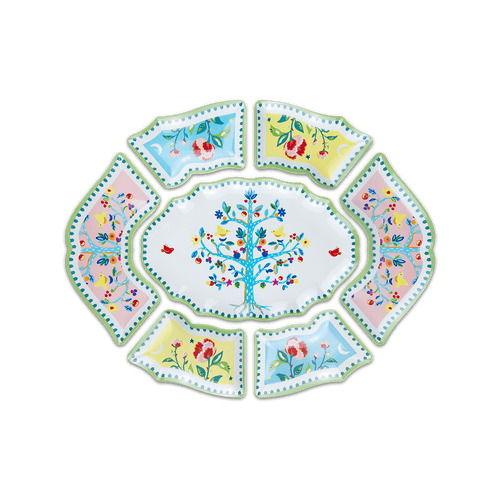 Set of 7 Appetizer Plates- Mamma Mia - Baci Milano
