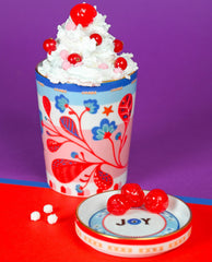 Porcelain Cup with Saucer/Lid - Leaves - Mamma Mia - Baci Milano