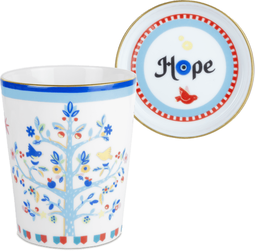 Porcelain Cup with Saucer/Lid - Tree of Life - Mamma Mia - Baci Milano