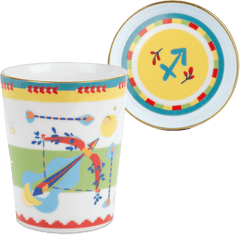 Cup with Lid/Saucer - Sagittarius - Zodiac Vibe - Baci Milano