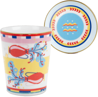 Cup with Lid/Saucer - Aquarius - Zodiac Vibe