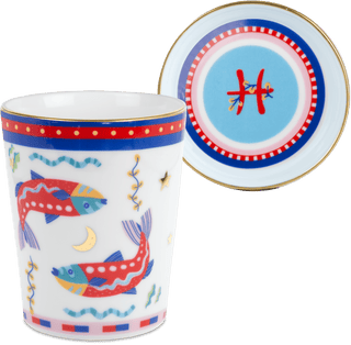 Cup with Lid/Saucer - Pisces - Zodiac Vibe