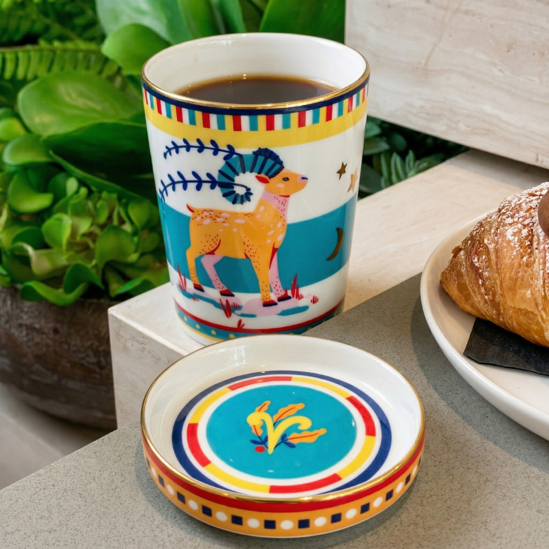 Cup with Lid/Saucer - Aries - Zodiac Vibe