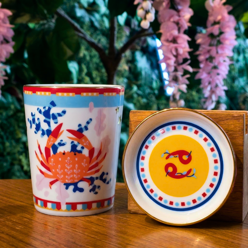 Cup with Lid/Saucer - Cancer - Zodiac Vibe