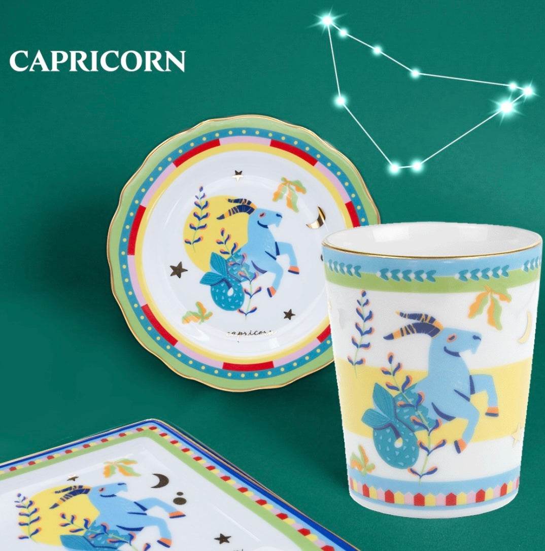 Cup with Lid/Saucer - Capricorn - Zodiac Vibe - Baci Milano