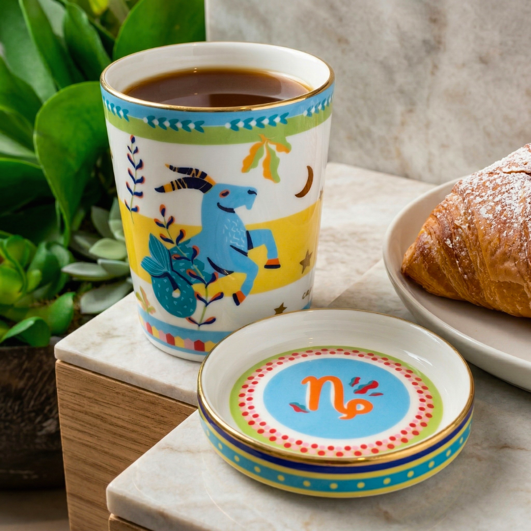 Cup with Lid/Saucer - Capricorn - Zodiac Vibe