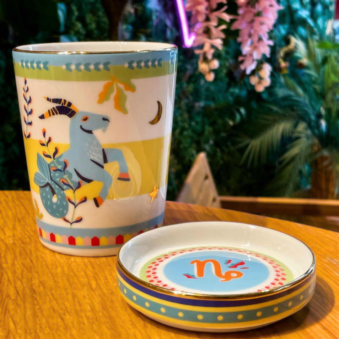 Cup with Lid/Saucer - Capricorn - Zodiac Vibe