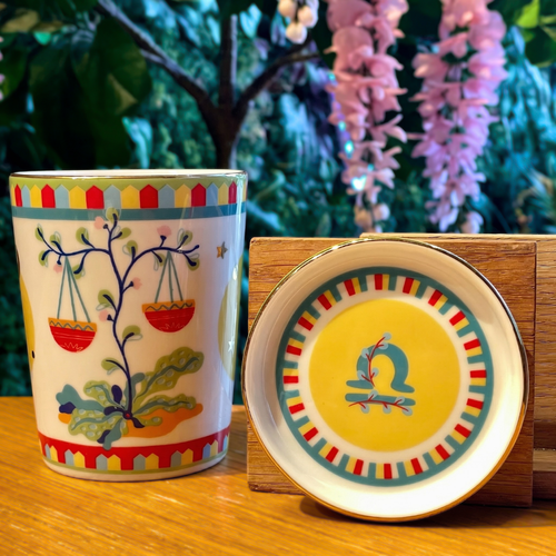 Cup with Lid/Saucer - Libra - Zodiac Vibe