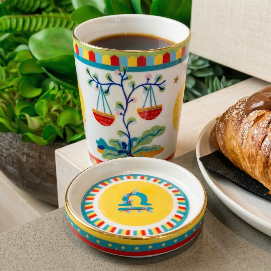 Cup with Lid/Saucer - Libra - Zodiac Vibe