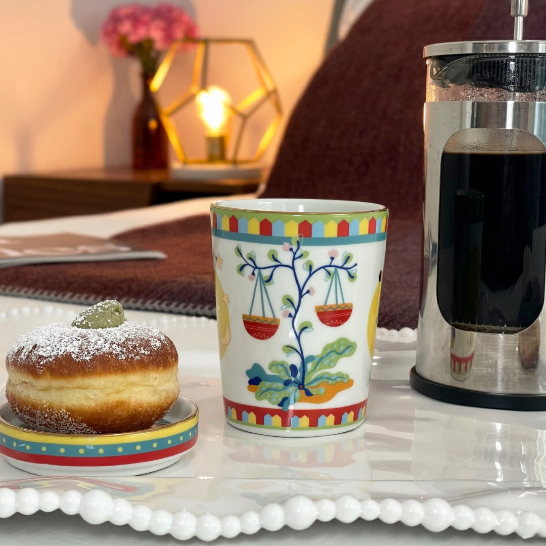 Cup with Lid/Saucer - Libra - Zodiac Vibe