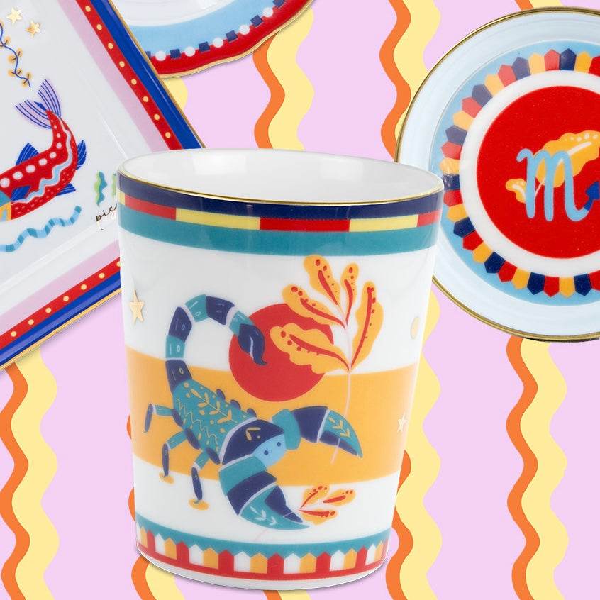 Cup with Lid/Saucer - Scorpio - Zodiac Vibe - Baci Milano