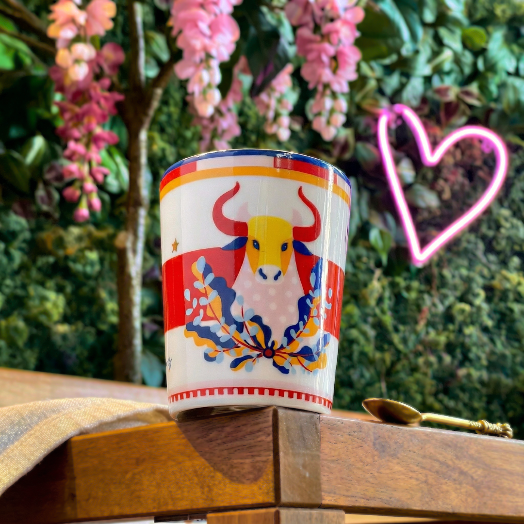 Cup with Lid/Saucer - Taurus - Zodiac Vibe