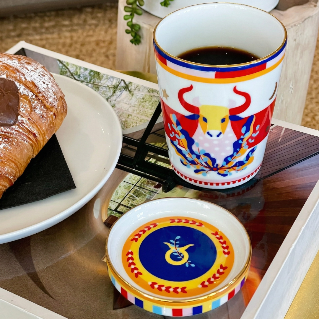 Cup with Lid/Saucer - Taurus - Zodiac Vibe
