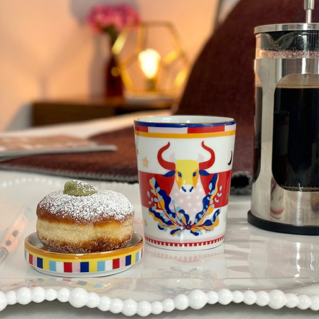 Cup with Lid/Saucer - Taurus - Zodiac Vibe