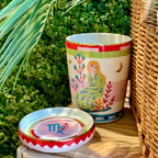 Cup with Lid/Saucer - Virgo, porcelain — Baci Milano