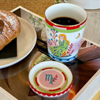 Zodiac Vibe porcelain: Cup with Lid/Saucer - Virgo — Baci Milano