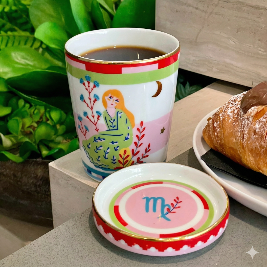 Cup with Lid/Saucer - Virgo - Zodiac Vibe